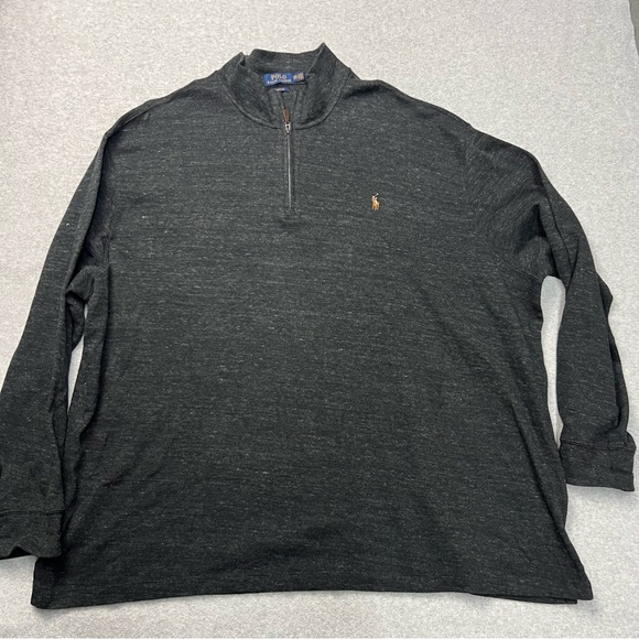 Polo Ralph Lauren Other - Polo Ralph Lauren Sweater Mens 4XB Big Gray 1/4 Quarter Zip Cotton Estate Rib